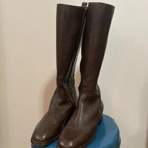 Nine West leather brown high knee boots 8.5